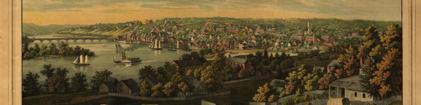 An artist's rendition of old Georgetown, published in 1855. (Source: Library of Congress)